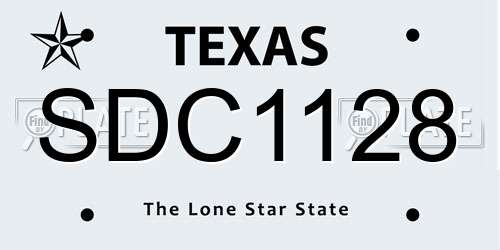 SDC1128 Texas License Plate