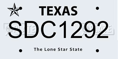 SDC1292 Texas License Plate