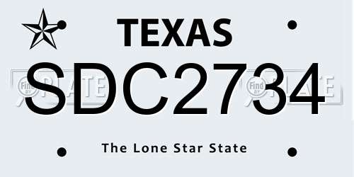 SDC2734 Texas License Plate