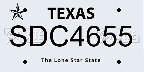 SDC4655 Texas License Plate