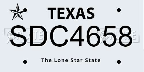 SDC4658 Texas License Plate