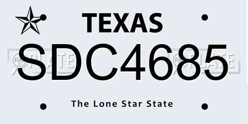 SDC4685 Texas License Plate