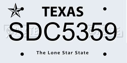 SDC5359 Texas License Plate