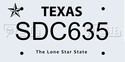 SDC635 Texas License Plate