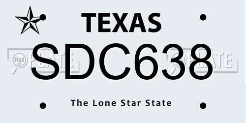 SDC638 Texas License Plate