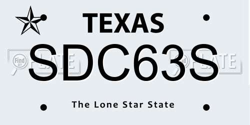 SDC63S Texas License Plate