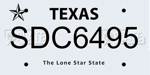 SDC6495 Texas License Plate
