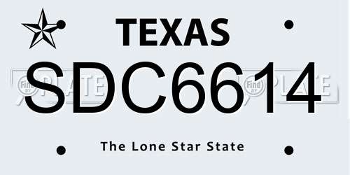 SDC6614 Texas License Plate
