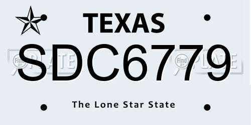 SDC6779 Texas License Plate