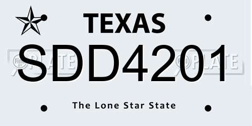 SDD4201 Texas License Plate