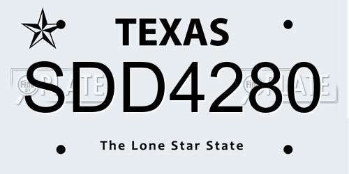 SDD4280 Texas License Plate