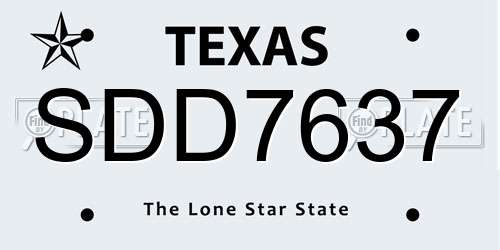 SDD7637 Texas License Plate