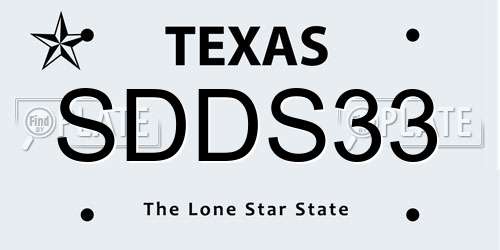 SDDS33 Texas License Plate
