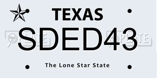 SDED43 Texas License Plate