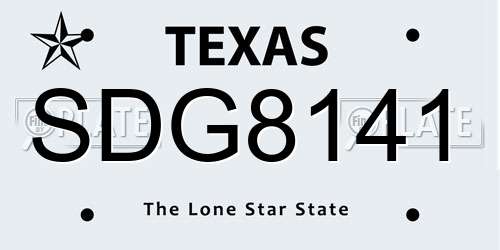 SDG8141 Texas License Plate