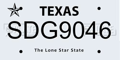 SDG9046 Texas License Plate