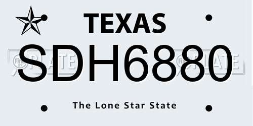 SDH6880 Texas License Plate