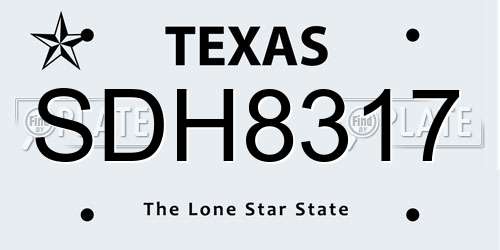 SDH8317 Texas License Plate