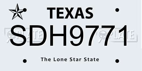 SDH9771 Texas License Plate
