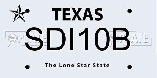 SDI10B Texas License Plate