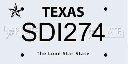 SDI274 Texas License Plate