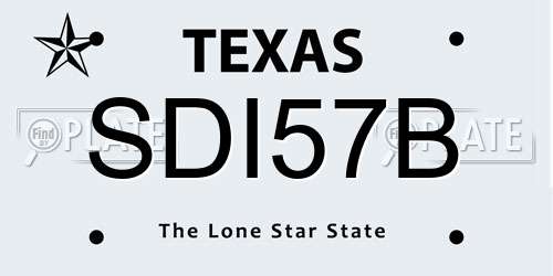 SDI57B Texas License Plate