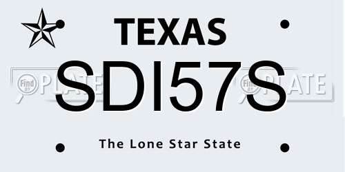 SDI57S Texas License Plate