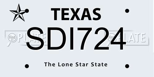 SDI724 Texas License Plate