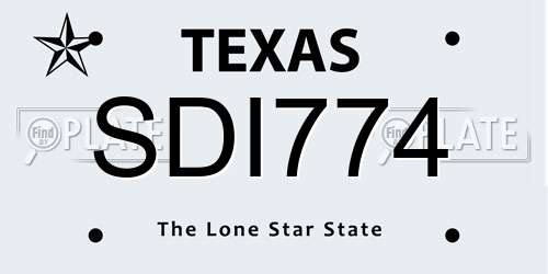 SDI774 Texas License Plate