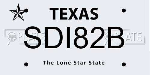 SDI82B Texas License Plate