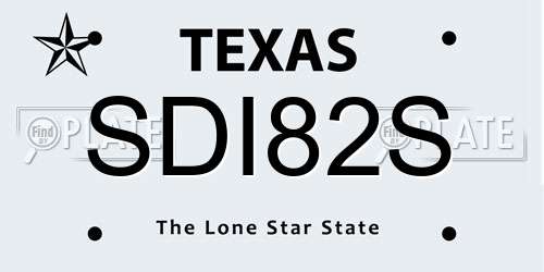 SDI82S Texas License Plate