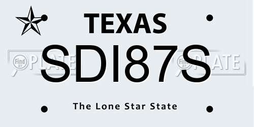 SDI87S Texas License Plate