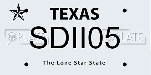 SDII05 Texas License Plate