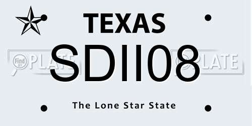 SDII08 Texas License Plate