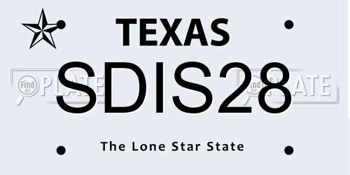 SDIS28 Texas License Plate