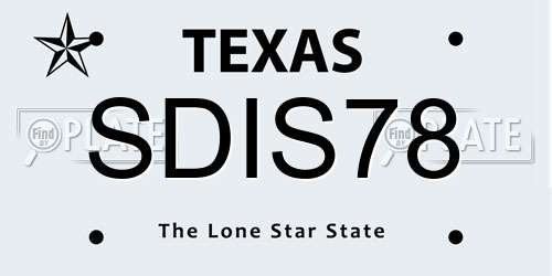 SDIS78 Texas License Plate