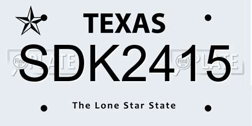 SDK2415 Texas License Plate