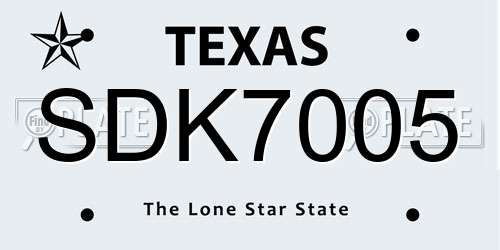 SDK7005 Texas License Plate