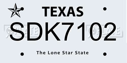 SDK7102 Texas License Plate