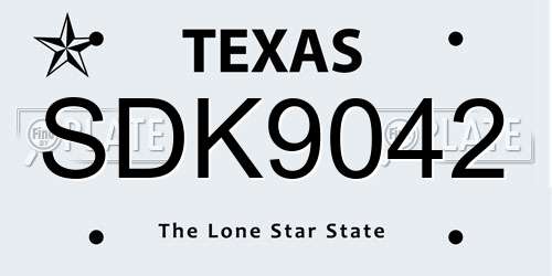 SDK9042 Texas License Plate