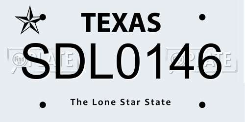 SDL0146 Texas License Plate
