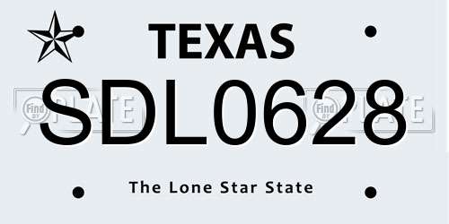 SDL0628 Texas License Plate