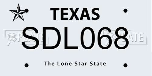 SDL068 Texas License Plate