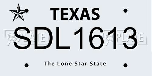 SDL1613 Texas License Plate