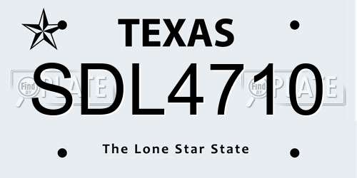 SDL4710 Texas License Plate