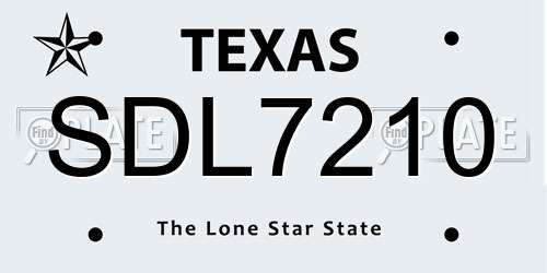 SDL7210 Texas License Plate