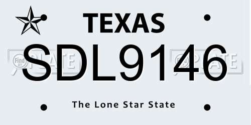 SDL9146 Texas License Plate