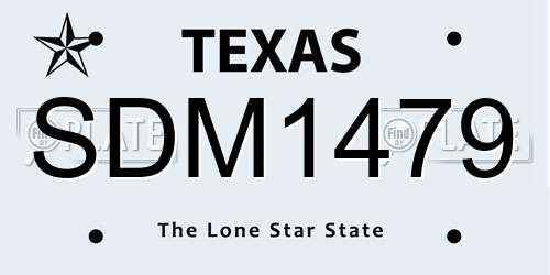 SDM1479 Texas License Plate