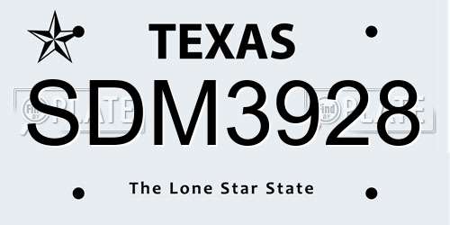 SDM3928 Texas License Plate