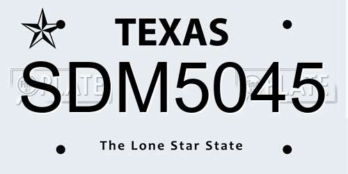 SDM5045 Texas License Plate